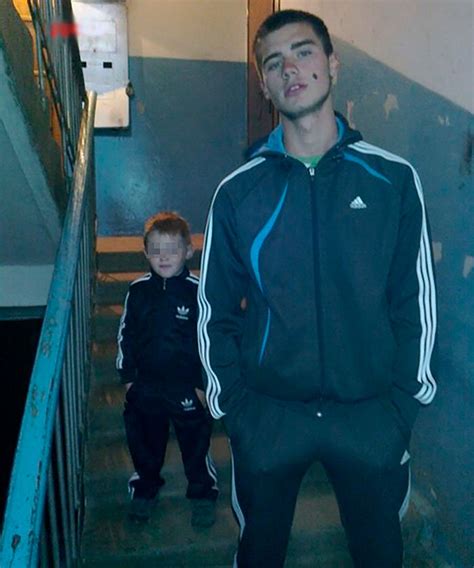 russian man in adidas tracksuit